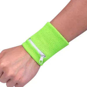 With Zipper Wrist Wallet Key Coin Wrist Bag Personalized Wrist Guard(Green)