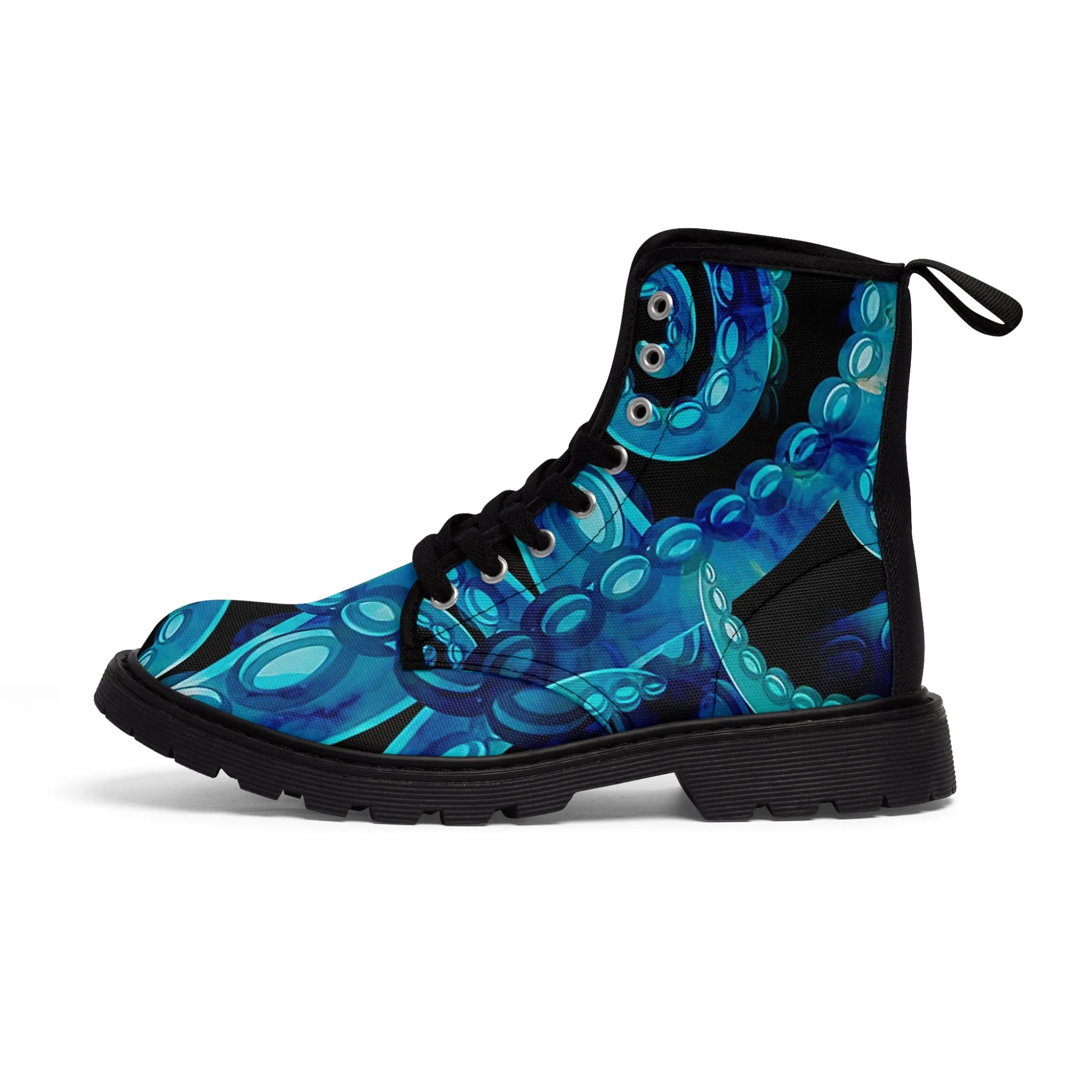 Women's Canvas Boots - Octopus Delight