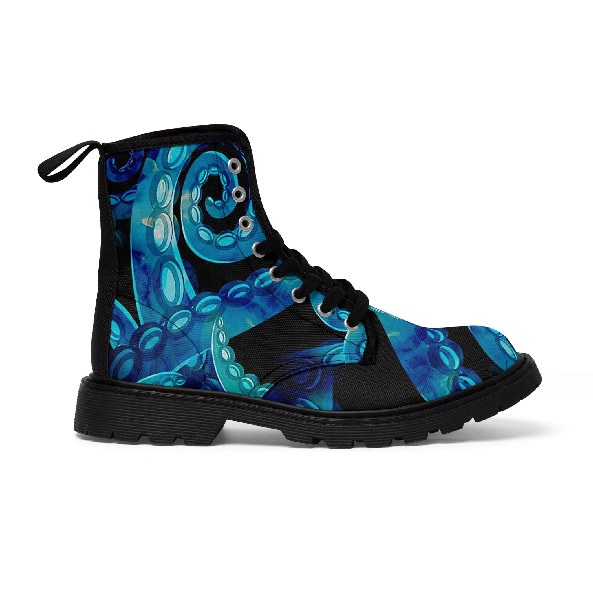 Women's Canvas Boots - Octopus Delight