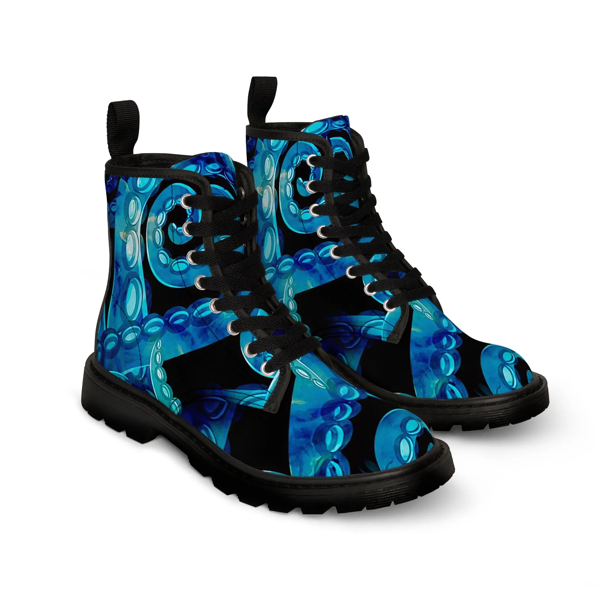 Women's Canvas Boots - Octopus Delight