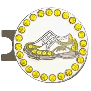 Yellow & White Golf Shoes Golf Ball Marker Hat Clip