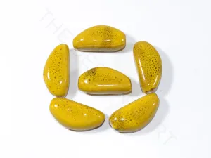 Yellow Semi-Spherical Ceramic Beads